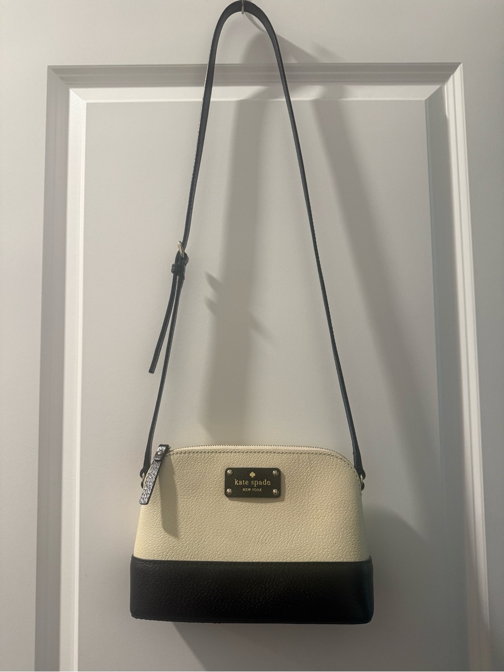 kate spade Cream and Black Dome Crossbody